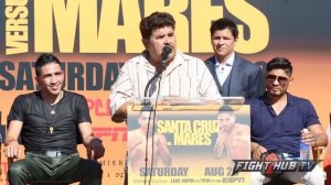 Leo Santa Cruz vs. Abner Mares full video- Complete press conference + intense face off