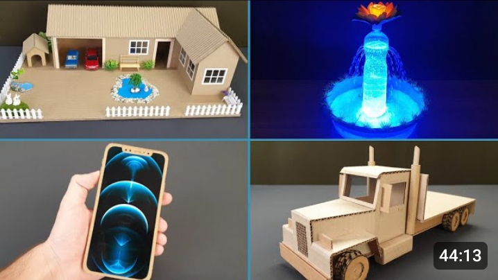 10 Лучших поделок из Картона, Дерева, Спичек, пенопласта за 2020 год смотреть онлайн