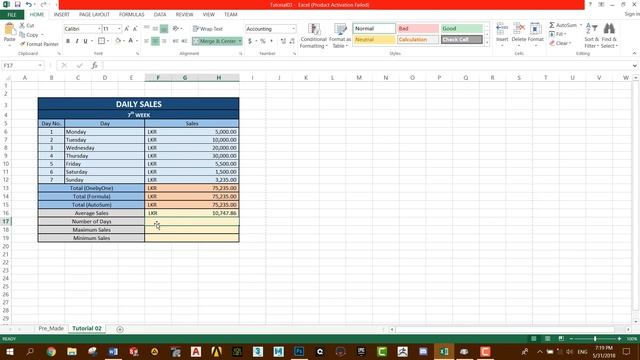 Microsoft Excel Beginner Course (Sinhala) Part 04 - General Functions