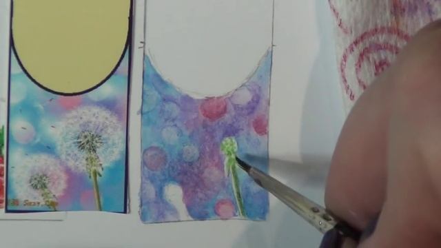Рисуем одуванчик акварелью/Одуванчик/Дизайн ногтей/Роспись ногтей/Nail art painting смотреть онлайн