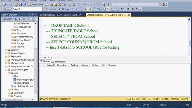 SQL Server DBA in Telugu   SQL Server Agent Insert Example