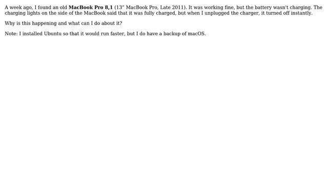 Apple: Macbook Pro 8,1 not charging смотреть онлайн