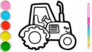 How to draw a car, flowers, house, tractor, boots for children