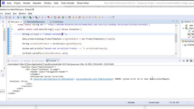Developing a custom Gadget chain for Java deserialization - Burp Suite Certified practitioner смотреть онлайн