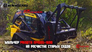 Мульчер PRINOTH M450s-1600 и мини-погрузчик  New Holland C338 на расчистке старых садов в Краснодаре