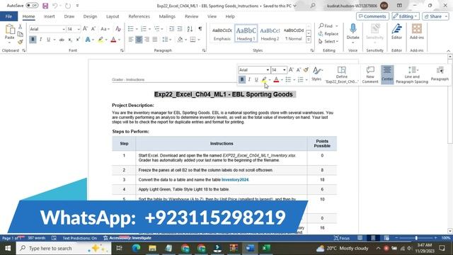 Exp22_Excel_Ch04_ML1 - EBL Sporting Goods | Excel Chapter 04 ML1 EBL Sporting Goods