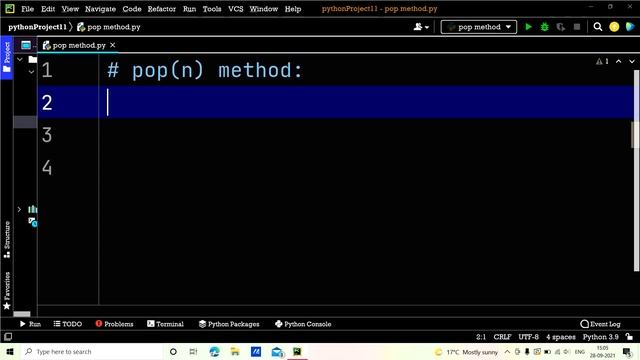 Pop() List Method in Python || Part-49 || Python Tutorial For Beginners смотреть онлайн