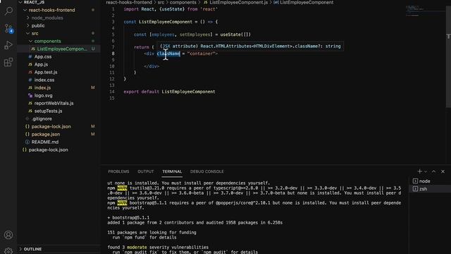 React Hooks + Spring Boot CRUD Full Stack App - 7 - Create ListEmployeeComponent + useState Hook