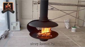 Подвесной камин в исполнении мастеров компании Строй-Камин, как украшение гостиной загородного дома