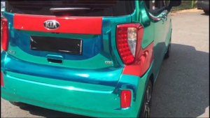Kia Ray Turbo Green Chrome Wrap