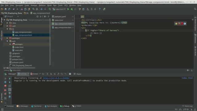 06 Displaying Data - Angular2 Dart Tutorials Eng