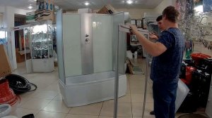 Сборка Душевой кабины ГИДРОБОКС 150*75 высокий поддон белая матовая Бокс