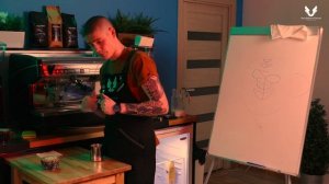 Уроки латте-арт. Сложные рисунки (лебедь, цветок, перевернутые элементы, кролик). Школа бариста.