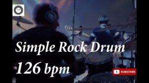 Simple Rock Drum Groove - 126 bpm - HQ