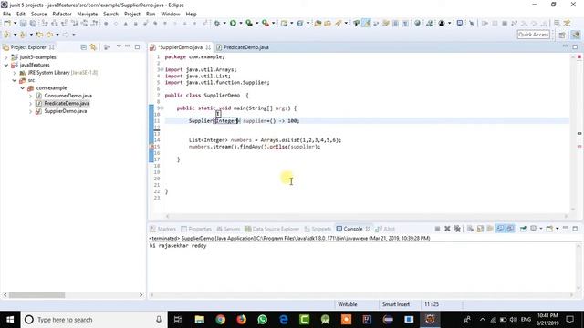 Java -8 Consumer , Supplier & Predicate Interface With Example | RAJASEKHAR REDDY смотреть онлайн