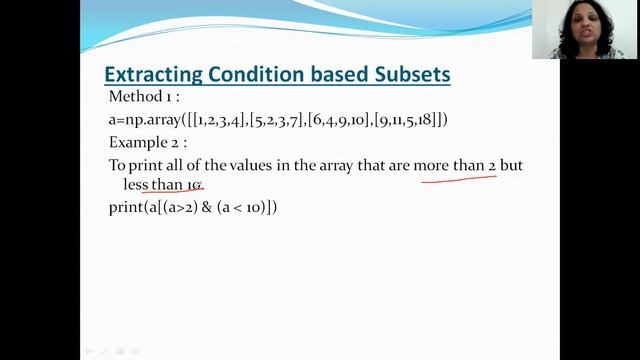 Working with NumPy - Extracting condition based values
