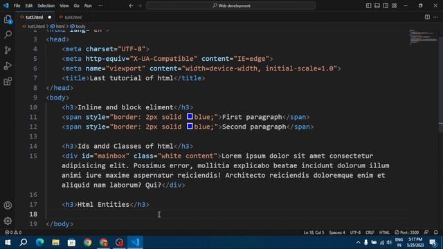 HTML Tutorial: Ids & Classes | Inline & Block Elements | Semantic Tags in HTML Tutorial #5