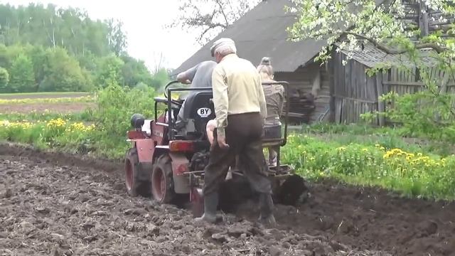 Посадка картошки на МИНИтракторе МТЗ 132