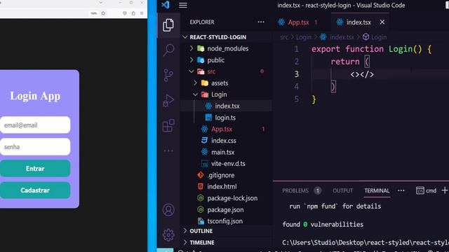 React Styled Components Login Pratica 01