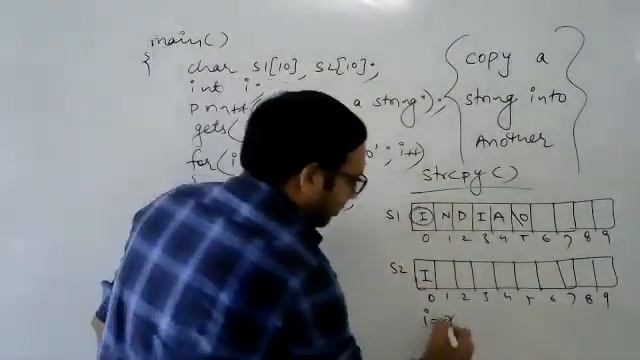 Copy a String into another String in C language | C programming video tutorials series