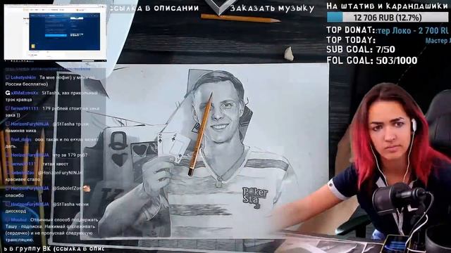 Рисунок портрета Innerpsycho карандашом на заказ в стиле гиперреализм
