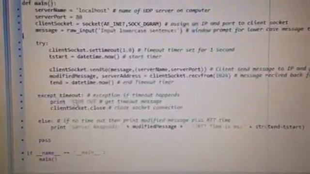 UDP Ping Server and client