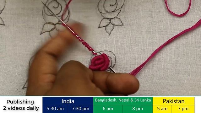hand embroidery: all over rose flower embroidery design for dresses by @NakshiKanthaDesign