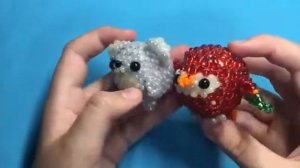 Амигуруми мышка и попугайчик из бисера