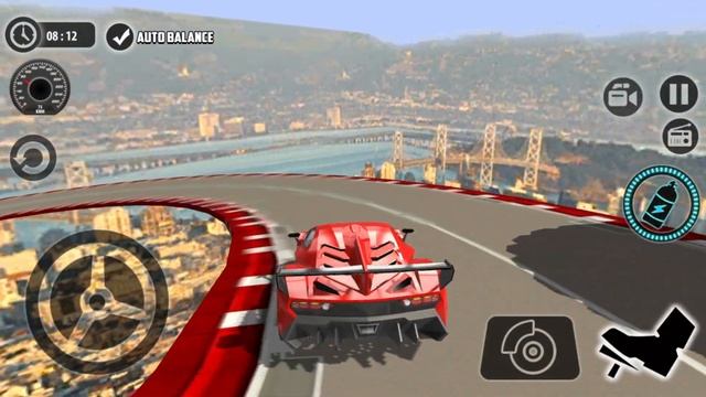 Impossible Car Tracks 3D - Red Ferrari Car Driving Impossible Stunts Level 13 & 14 Android Gameplay смотреть онлайн