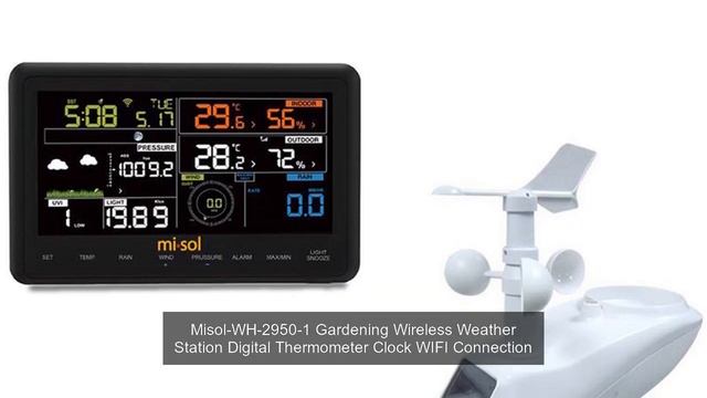 Misol-WH-2950-1 Gardening Wireless Weather Station Digital Thermometer Clock WIFI Connection смотреть онлайн