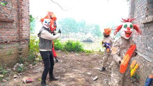 LTT Films : Couple Silver Flash Nerf Guns Fight Group Of Super Thieves Mr Tiger Mask Brutal Monster