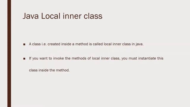 JAVA INNER CLASS