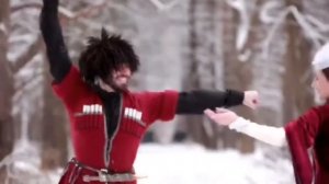 Грузинские танцы в зимнем лесу #грузинскиетанцы #картули #cekva