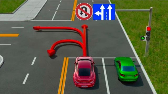 Куда разрешено движение красному автомобилю? смотреть онлайн