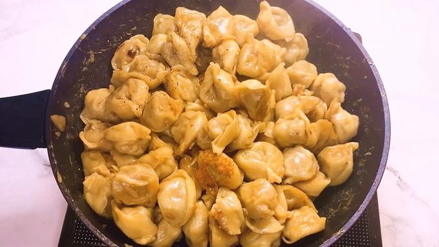 Жареные Пельмени в СМЕТАННО-СЫРНОМ Соусе. Жареные Пельмени на Сковороде