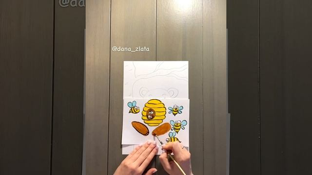 Рисуем медведя и улей с пчёлами смотреть онлайн