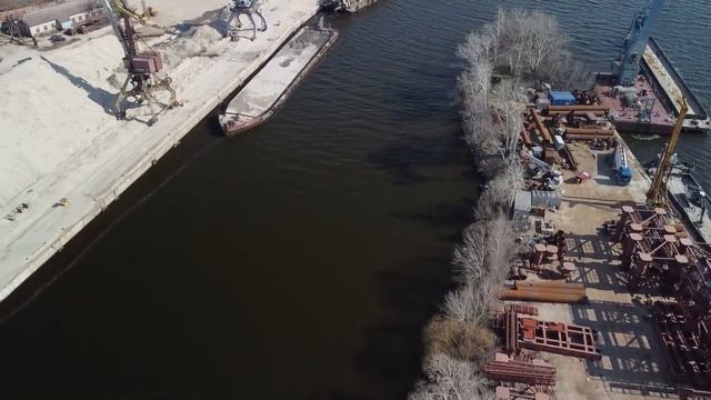 Кривая Бухта Запорожье. Аэросъемка. Пролетные конструкции для новых мостов. Облет стройплощадки