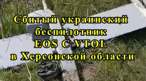 Сбитый украинский беспилотник EOS C VTOL в Херсонской области