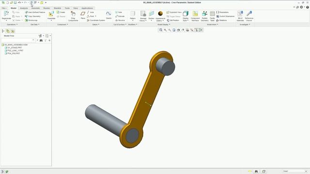 Creo Tutorials - Case Study - Slider Crank Linkage Assembly смотреть онлайн