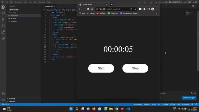 5JS Stop Watch Responsive Website Pure HTML CSS SASS JavaScript jQuary with Animations and Effects смотреть онлайн