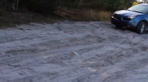 Subaru off road. Symmetrical drive system test on sugar sand.