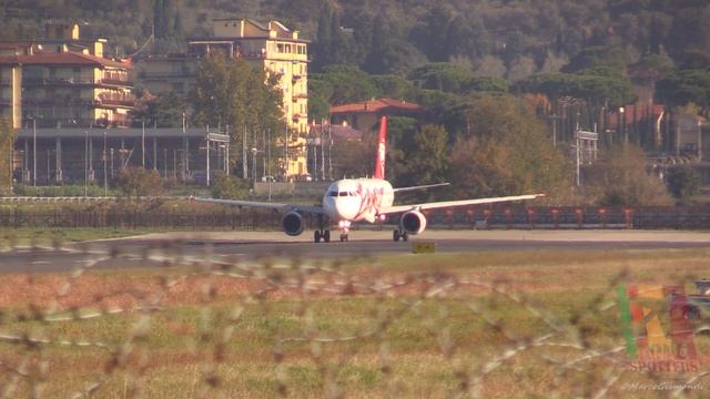 Airbus A319 POWERFULL TAKEOFF at Florence Airport смотреть онлайн