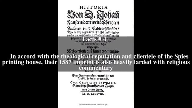 Historia von D. Johann Fausten (chapbook) Top # 7 Facts смотреть онлайн