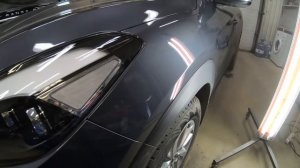 Hyundai Tucson. Удаление вмятины левого переднего крыла.