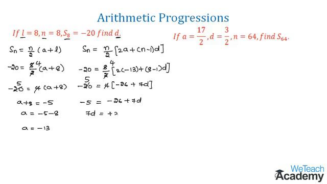 008-Arithmetic Progressions Example - 4 ⧸ Progressions ⧸ Maths Arithmetic