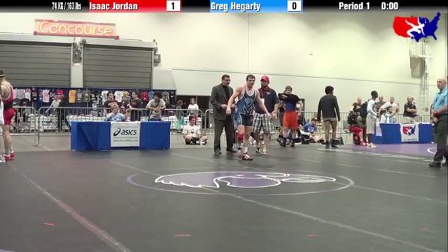 Isaac Jordan vs. Greg Hegarty at 2013 Junior Nationals - FILA - FS