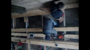 Деревянный пол 1этаж в монолитном доме из опилкобетона.
