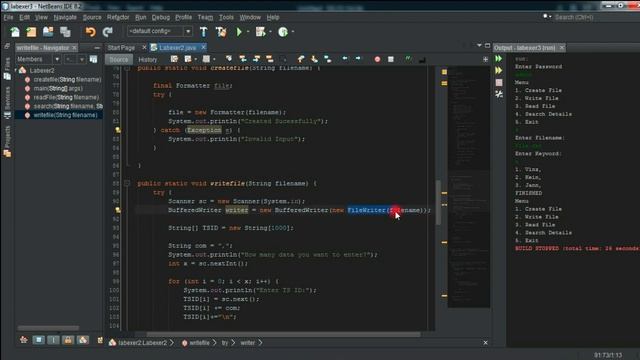 JAVA-FILE HANDLING (CREATE ,WRITE, READ, SEARCH) |MDPKRS|