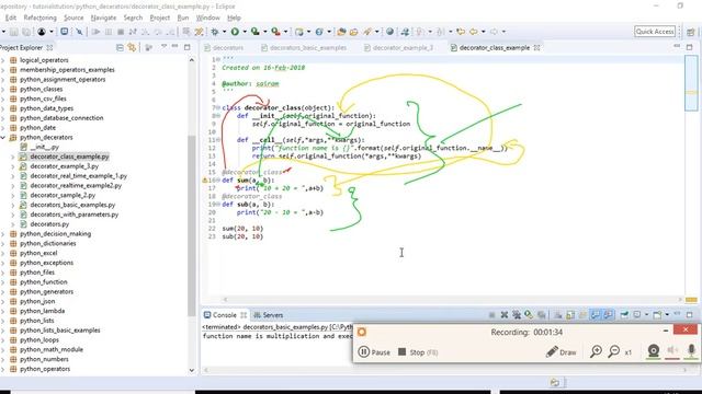 4 Python Decorator Class Example 2 | RegularPython | Regular Python | Python In Telugu Language