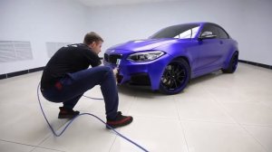 Обработка защищённого виниловой плёнкой BMW составами Ceramic Pro PPF Vinyl